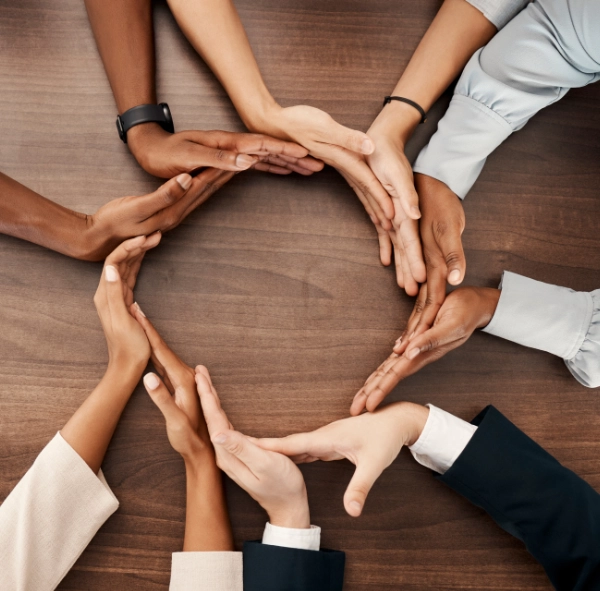 Hands in circle diversity